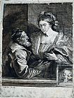 Sir Antony Van Dyck Famous Paintings - Titian's Self Portrait with a Young Woman